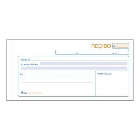 13749-TALONARIO 50 JUEGOS RECIBOS DUPLICADO (ORIGINAL+COPIA AUTOCOPIATIVA) 1/3 APAISADO DOHE 50060D