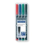 1386-ESTUCHE 4 MARCADORES LUMOCOLOR PERMANENTE PUNTA SUPERFINA 0,4MM. SURTIDOS STAEDTLER 313 WP4