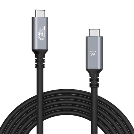 13878-Ewent EC1070 cable USB 1 m USB4 Gen 3x2 USB C Negro