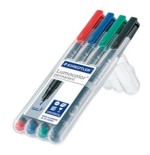 1391-ESTUCHE 4 MARCADORES LUMOCOLOR PERMANENTE PUNTA FINA 0,6MM. SURTIDOS STAEDTLER 318 WP4