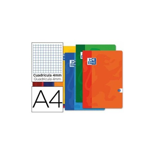 13928-LIBRETA GRAPADA 48 HOJAS 90 GR FORMATO A4 CUADRICULA 4X4 COLORES SURTIDOS ANCOR 092752