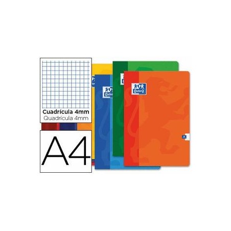 13928-LIBRETA GRAPADA 48 HOJAS 90 GR FORMATO A4 CUADRICULA 4X4 COLORES SURTIDOS ANCOR 092752