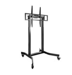 13978-TooQ LUX Soporte de Suelo con Ruedas y Regulacion Electrica de Altura para Pantallas 55"-100", Negro