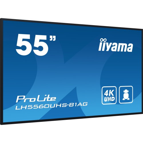 14014-iiyama PROLITE Pizarra de caballete digital 139,7 cm (55") LED Wifi 500 cd / m2 4K Ultra HD Negro Procesador incor
