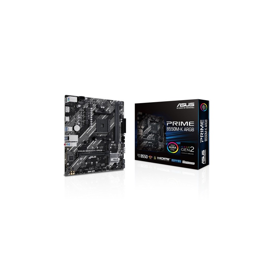 14036-PLACA ASUS PRIME B550M-K ARGB,AMD,AM4,B550,2DDR4,64GB,DP+HDMI,GBLAN,4SATA3+2XM.2,6USB3.2,MATX