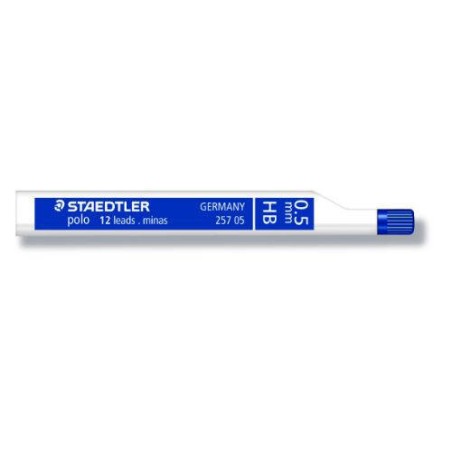 1407-TUBO DE 12 MINAS 0,5MM. CALIDAD ESTANDAR GRADUACION HB STAEDTLER 257 05-HB