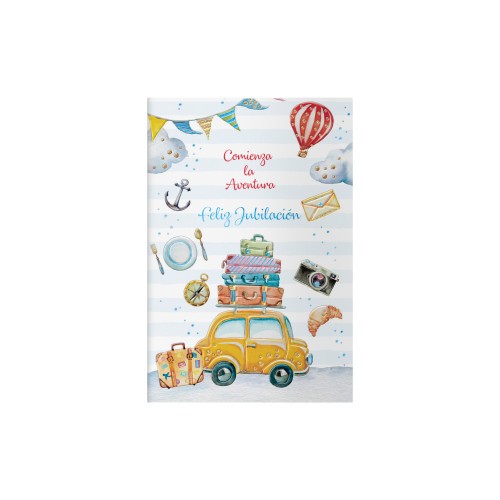 14110-PACK 6 TARJETAS DE FELICITACION JUBILACION - TAMANO 11,5 X 17 CM - MODELO VACACIONES DOHE 70079