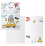 14111-PACK 6 TARJETAS DE FELICITACION JUBILACION - TAMANO 11,5 X 17 CM - MODELO VACACIONES DOHE 70079