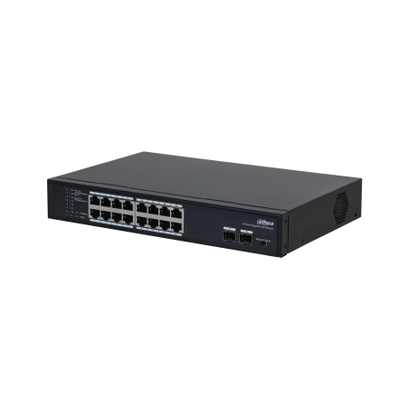 14142-(DH-PFS3218-16GT-135) DAHUA SWITCH L2 POE 16 PUERTOS + 2 GIGABIT SFP