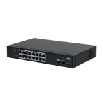 14142-(DH-PFS3218-16GT-135) DAHUA SWITCH L2 POE 16 PUERTOS + 2 GIGABIT SFP