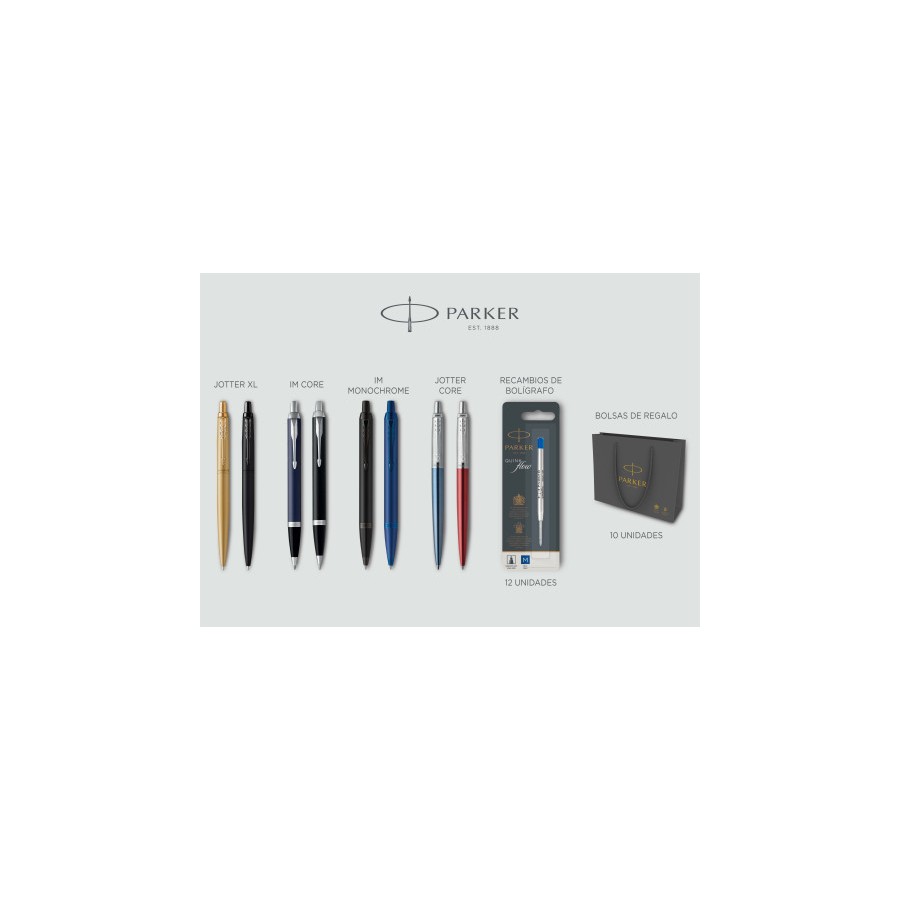14172-LOTE ESCRITURA PARKER 8 PIEZAS (6+2 DE REGALO) 12 RECAMBIOS + 10 BOLSAS REGALO PARKER 2197098