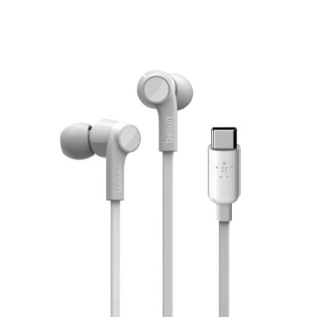 14192-Belkin ROCKSTAR Auriculares Alambrico Dentro de oido Llamadas/Musica USB Tipo C Blanco