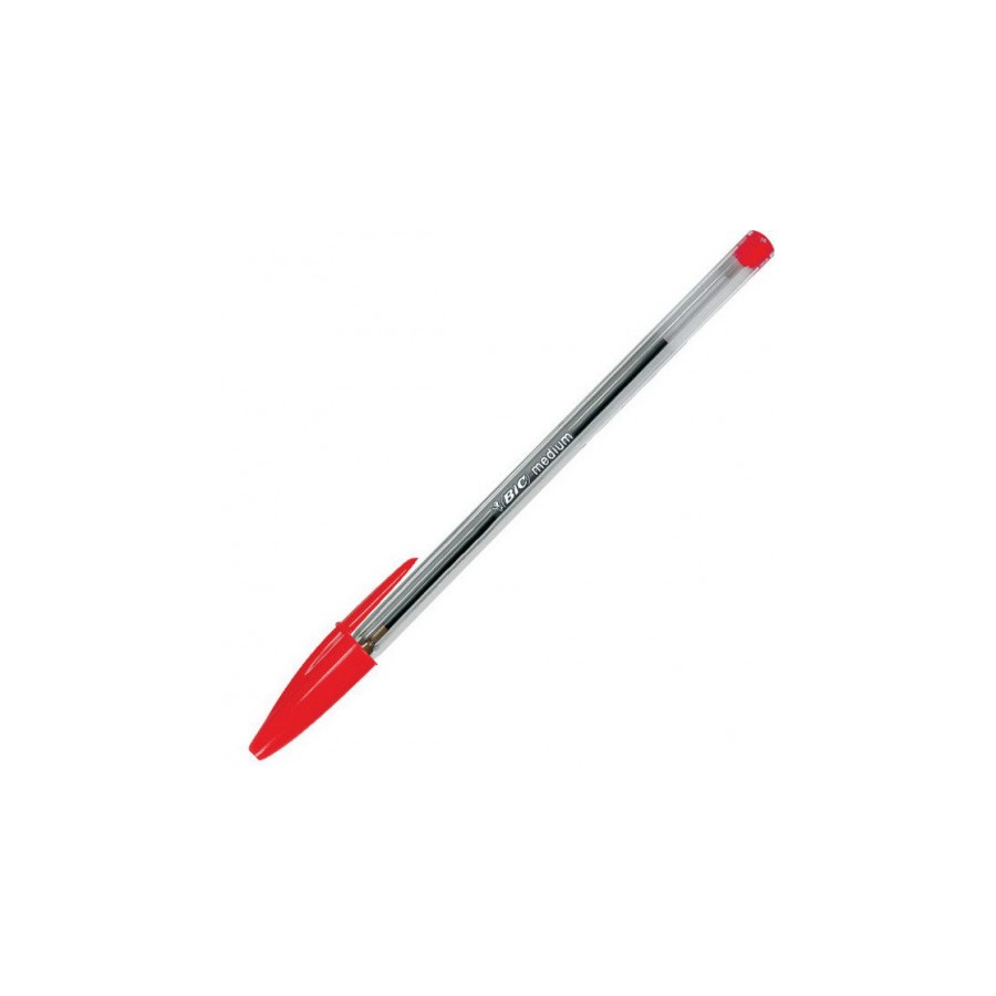 1425-BOLIGRAFO CRISTAL CUERPO TRANSPARENTE TRAZO 0,4 MM. COLOR ROJO BIC 8373619