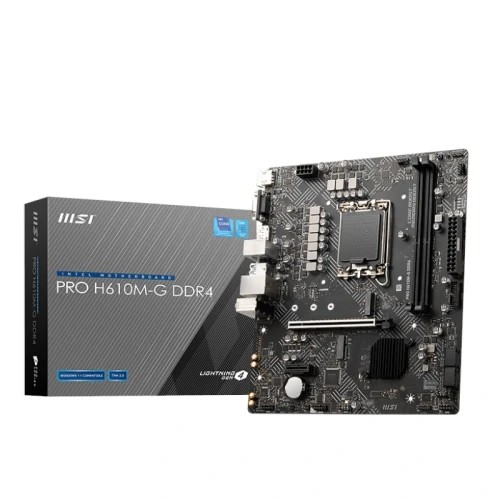 14270-PLACA MSI PRO H610M-G,INTEL,1700,H610,2DDR5,96GB,VGA+HDMI+DP,4SATA3+1M.2,2USB2.0,2USB3.2,USB-C,1GBLAN,MATX