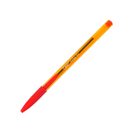 1428-BOLIGRAFO CRISTAL FINE CUERPO NARANJA TRAZO 0,3 MM. COLOR ROJO BIC 872720