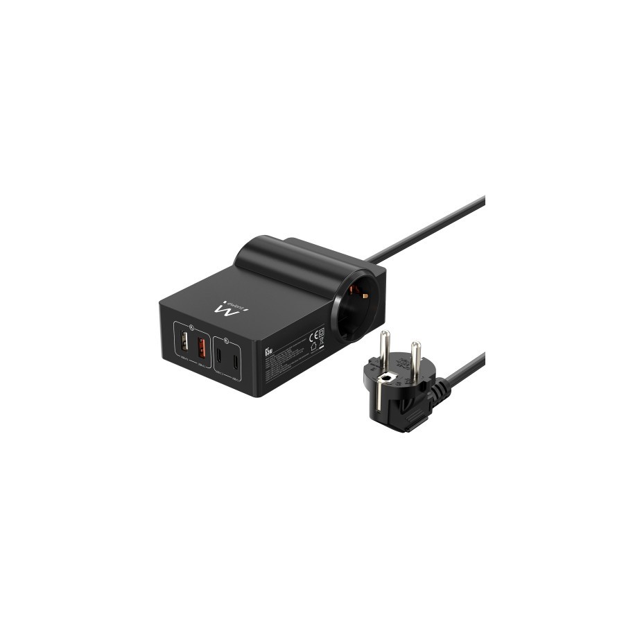 14349-EWENT ESTACION DE CARGA USB GAN FAST DE 65W - 2 USB A Y 2 USB C