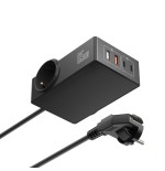 14350-EWENT ESTACION DE CARGA USB GAN FAST DE 65W - 2 USB A Y 2 USB C