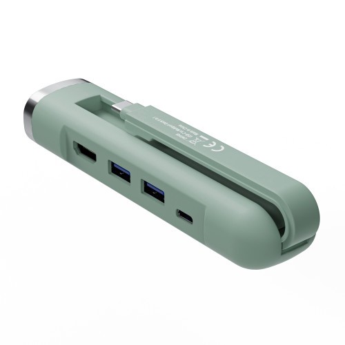 14360-Ewent EW1148 base para portatil y replicador de puertos Alambrico USB 3.2 Gen 1 (3.1 Gen 1) Type-C Verde