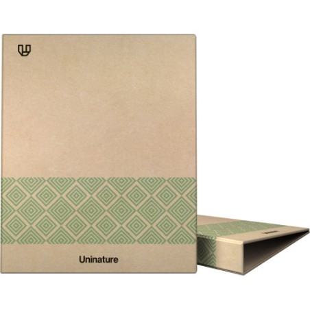 14567-CARPETA RECICLADA ANILLAS 4x25MM KRAFT SOFT A4 VERDE UNINATURE 7323820