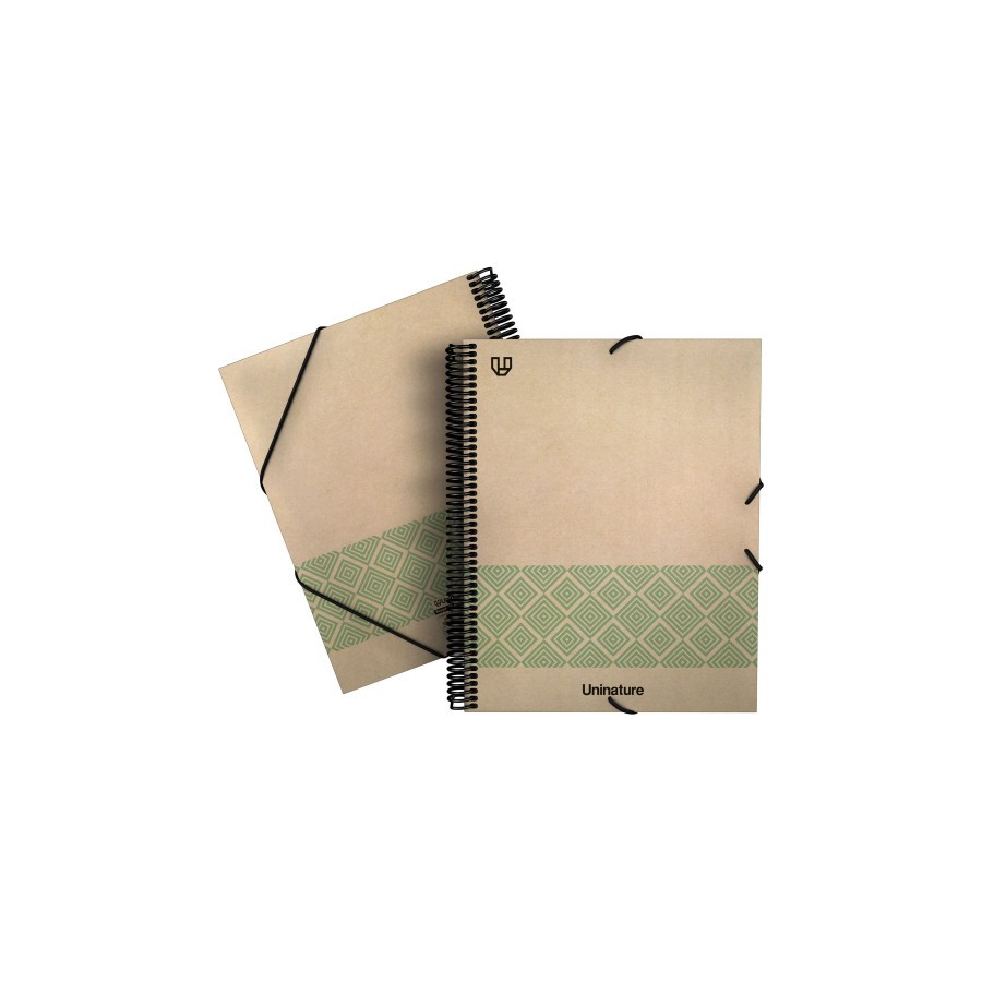 14568-CARPETA RECICLADA 40 FUNDAS KRAFT SOFT A4 VERDE UNINATURE 39873720