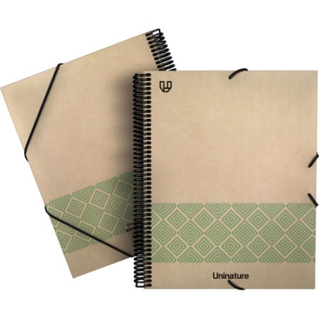 14568-CARPETA RECICLADA 40 FUNDAS KRAFT SOFT A4 VERDE UNINATURE 39873720