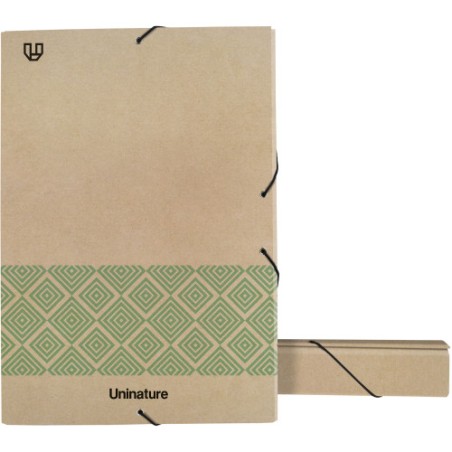14569-CAJA PROYECTOS RECICLADA KRAFT SOFT LOMO 5CM FOLIO VERDE UNINATURE 91273720