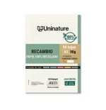 14576-RECAMBIO RECICLADO A5 90 HOJAS 90GR CUADRICULA 5X5 MM CON TALADROS 5 BANDAS COLOR UNINATURE 53393500