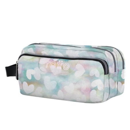 14595-ESTUCHE ESCOLAR TRES COMPARTIMENTOS CORAZONES PASTEL TOTTO AC52ECO009-2311Z-4HX
