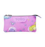 14602-ESTUCHE ESCOLAR TRES COMPARTIMENTOS GATOS ASTRONAUTAS TOTTO AC52ECO012-2310Z-9I9