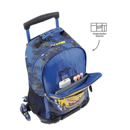 14627-MOCHILA ESCOLAR CON RUEDAS GRANDE DE CARRERAS DE COCHES TOTTO MJ03VLC003-2310-6J7L