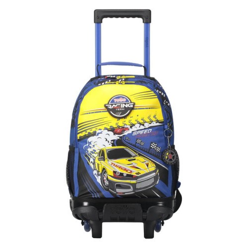 14630-MOCHILA ESCOLAR CON RUEDAS MEDIANA DE CARRERAS DE COCHES TOTTO MJ03VLC005-2310-6J7M