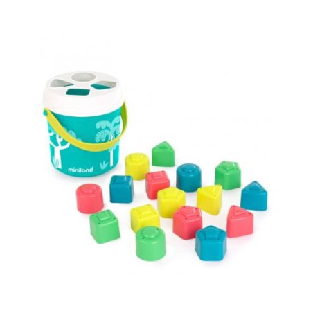 14657-CUBO & FORMAS ENCAJABLE COLOR TURQUESA MINILAND 5005097341