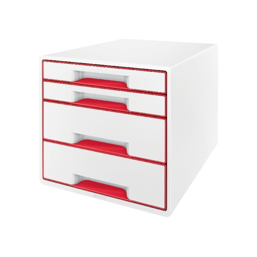 14781-BUCS 4 CAJONES WOW DESK CUBE (2 GRANDES Y 2 PEQUENOS), ROJO /BLANCO LEITZ 52132026