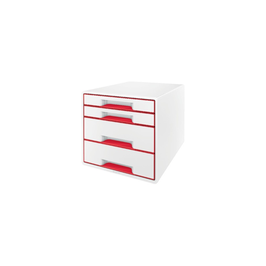 14781-BUCS 4 CAJONES WOW DESK CUBE (2 GRANDES Y 2 PEQUENOS), ROJO /BLANCO LEITZ 52132026