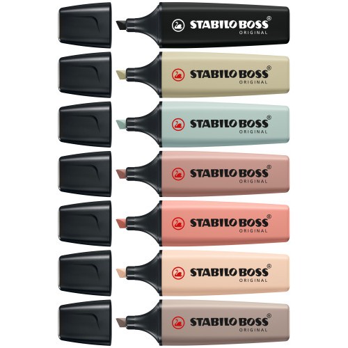 14846-STABILO BOSS NatureColors marcador 6 pieza(s) Punta de cincel Negro, Bronce, Verde, Gris, Verde claro