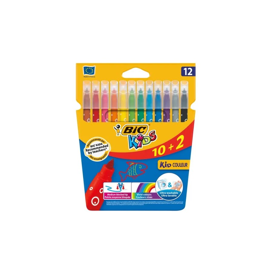 14873-ESTUCHE ROTULADORES FORMATO ESPECIAL 12 UDS KID COULEUR BIC 9246623