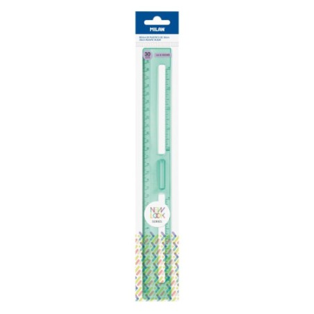 14880-REGLA 30 CM TRANSPARENTE SERIE NEW LOOK, VERDE MILAN 353801NL