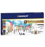 14888-SET LAPICES DE COLORES 40 UDS MANLEY MLA00040
