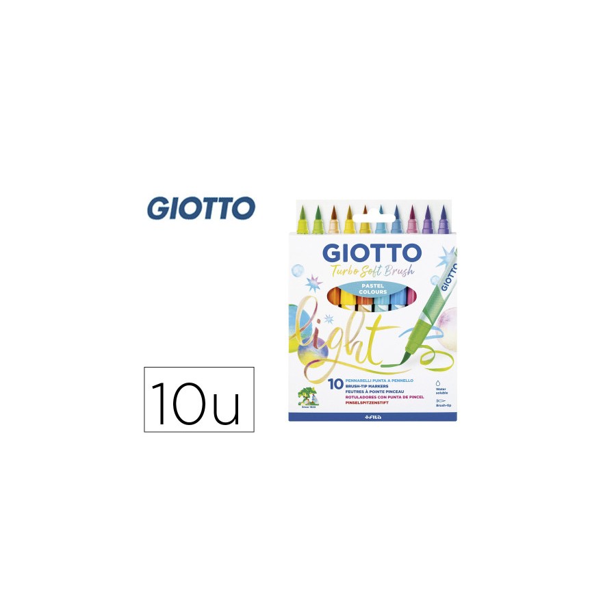 14906-ESTUCHE 10 UDS TURBO SOFT BRUSH PASTEL GIOTTO F426900