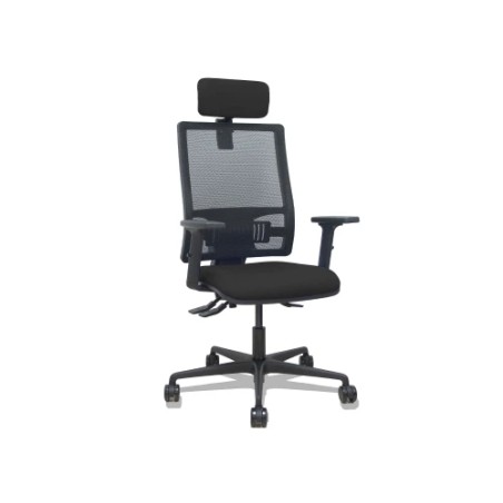 14936-SILLA BORMATE ASINCRO MALLA NEGRA ASIENTO BALI NEGRO BRAZOS 2D RUEDAS 65MM CABECERO REGULABLE PIQUERAS Y CRESPO 40