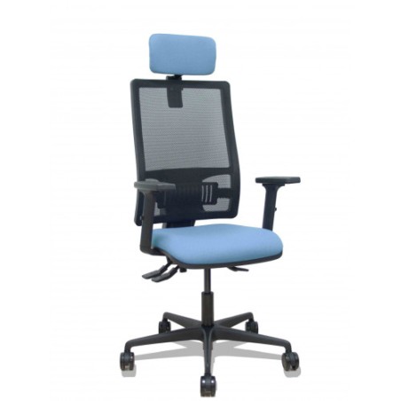 14937-SILLA BORMATE ASINCRO MALLA NEGRA ASIENTO BALI ROJO BRAZOS 2D RUEDAS 65MM CABECERO REGULABLE PIQUERAS Y CRESPO 405