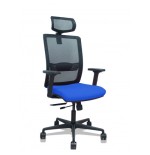14938-SILLA HACHES TRASLACK MALLA NEGRA ASIENTO BALI AZUL BRAZOS 2D RUEDAS 65MM CABECERO REGULABLE PIQUERAS Y CRESPO 395