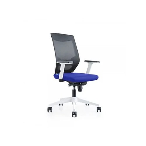 14947-SILLA DE OFICINA TAPIZADO EN TELA SISTEMA DE INCLINACION SINCRO COLOR DEL ASIENTO AZUL Y RESPALDO NEGRO ROCADA 908