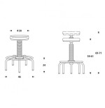 14960-TABURETE CON BASE DE 5 PIES ASIENTO TAPIZADO EN ARAN Y SIMIL PIEL ROCADA 900
