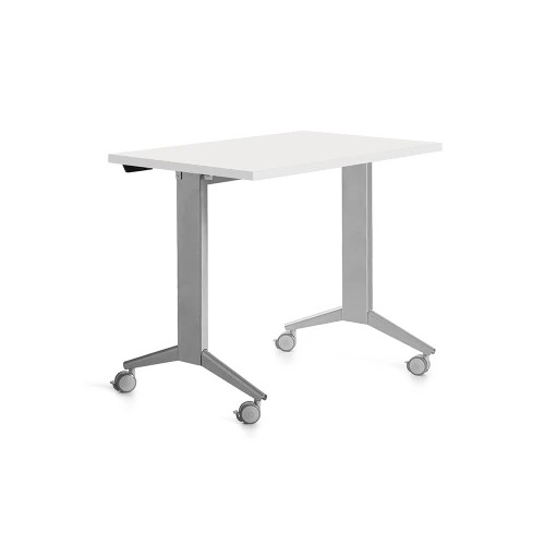 14963-MESA MESA CON TABLERO ABATIBLE 120X60CM COLOR GRIS ALUMINIO/BLANCO ROCADA 2000FD04