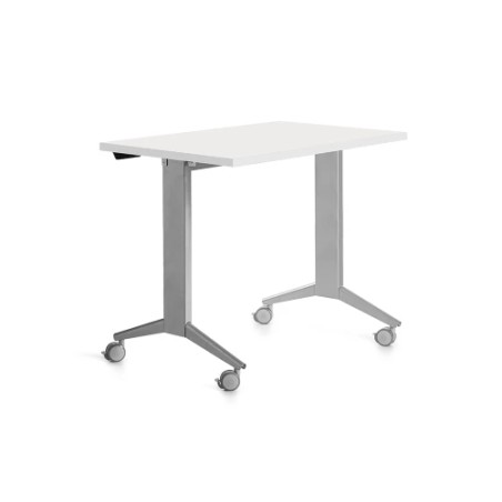 14963-MESA MESA CON TABLERO ABATIBLE 120X60CM COLOR GRIS ALUMINIO/BLANCO ROCADA 2000FD04