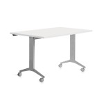 14969-MESA CON TABLERO ABATIBLE 140X80CM COLOR GRIS ALUMINIO/BLANCO ROCADA 2001FD04