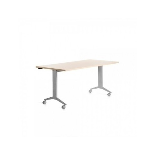 14973-MESA CON TABLERO ABATIBLE 160X80CM COLOR GRIS ALUMINIO/GRIS ROCADA 2002FD02