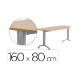 14976-MESA CON TABLERO ABATIBLE 160X80CM COLOR GRIS ALUMINIO/ROBLE ROCADA 2002FD08