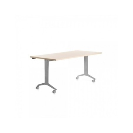 14977-MESA CON TABLERO ABATIBLE 180X80CM COLOR GRIS ALUMINIO/HAYA  ROCADA 2003FD01